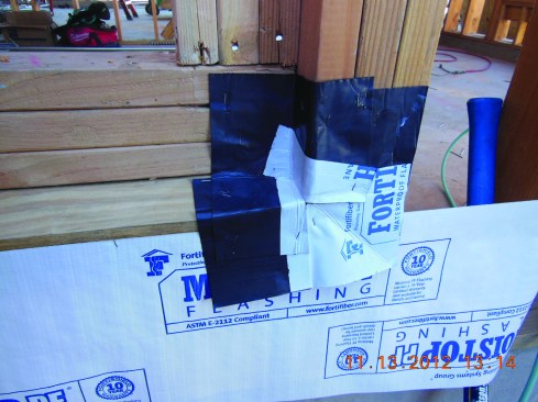 The inside flashing corners go on second.