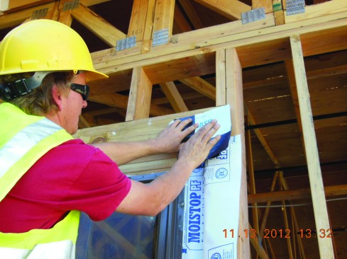 ... followed by the flashing corners on the outside face of the
recessed opening.
