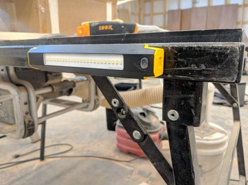 The on-board light is magnetic, so you have many options for placement. Nice.