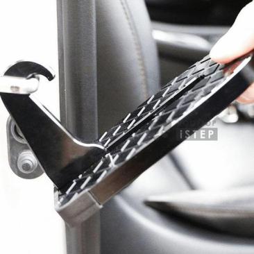 Rooftop iStep hooks onto the door latch; the product's website says it's rated for 300 pounds.