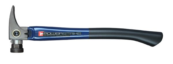 The PowerStrike is a current model hammer designed and produced by Gary Pimental, the designer of the original aluminum handled Stiletto. Strong and light, it features an interchangeable striking faces (smooth or milled bullseye pattern). The PowerStrike is manufacturer in Vista, Calif.