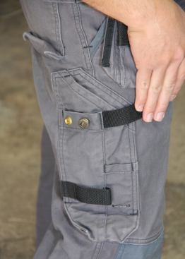 The metal “button” on the leg of a pair of European-style work pants (these are Bjornklader brand pants) is what led me to this kind of knife. I wondered what the button was for so I went looking…