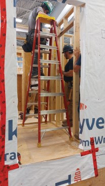 It was all about framing in the main shop during this visit by the author at his former school. Formwork, roofing, scaffolding, and more all happen hands-on throughout the program.
