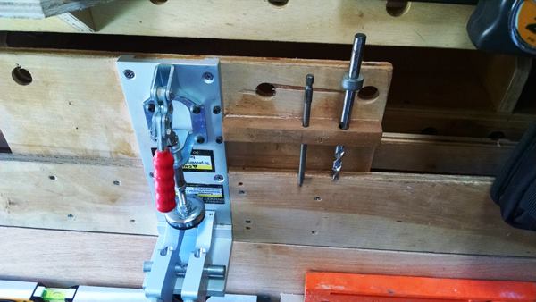 The drill and driver bits used with this 
Drill Master pocket hole jig are store in the same board that the jig attached to. If you have the jig, then you automatically have the necessary bits.