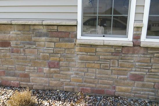 Inspection revealed efflorescence on the stone.