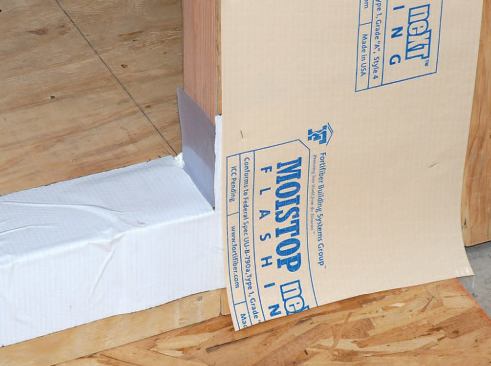 Strips of 9-inch-wide side flashing complete the assembly.