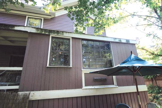 An uninsulated enclosed porch.