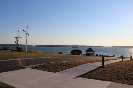 A view of the water from the sidewalk on Portland’s Eastern Promenade. With boat access, walking paths and trails, scenic sidewalks, grassy recreation areas, and even a light-gauge railroad catering to the tourists who visit Portland on cruise vessels in summer, the Eastern Promenade is a classic urban outdoor amenity, helping to make the East End one of the more attractive neighborhoods in the city.