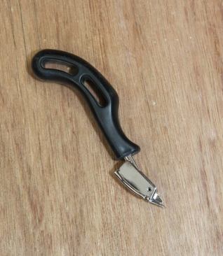 We don’t use a lot of staples, but we seem to always be removing them. When we do, we use this purpose-built tool because it’s much easier than prying staples out with a screwdriver. You can buy this tool online or anywhere that sells flooring supplies – it’s often used to remove carpet and underlayment staples.