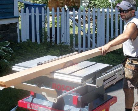 After the glue had set overnight, the built-up stock was ripped to width.