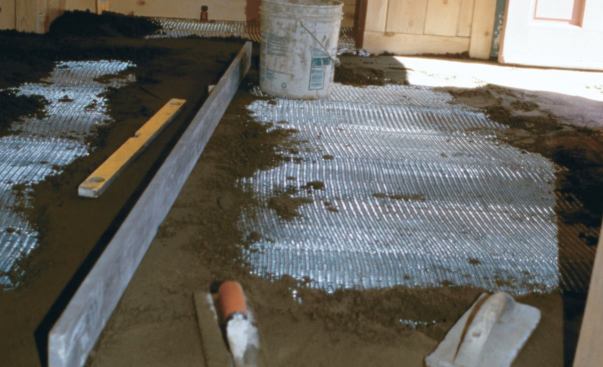 Subordinate lines are then extended and leveled to establish the overall floor plane.