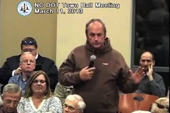 Citizens gave North Carolina Governor Pat McCrory and Transportation Secretary Tony Tata an earful about their troubles in a March town meeting in Manteo, NC.