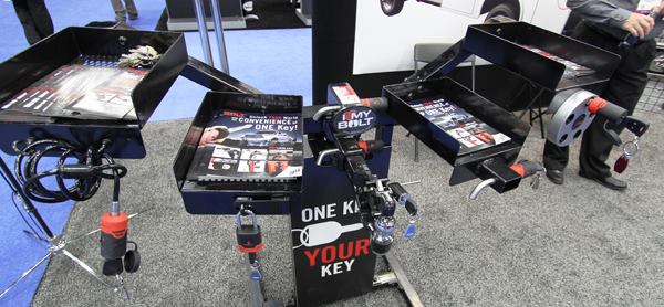 Bolt makes locks that can be set by their owners to work with the ignition keys to their vehicles. A new lock is “programmed” by inserting the key and turning it once; from then on, the key can be used to open that lock. Locks can be keyed to fit all major brands of vehicles. Among the products offered by Bolt are a padlock, coupler pin lock, cable lock, and receiver locks. A retrofit paddle lock/latch is available for the compartments on service bodies, and the company is said to be working on a padlock that fits jobsite storage boxes. 
Click here for video.