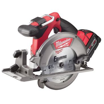 M18 FUEL Circular Saw. This 6 1/2-inch brushless saw is an impressive machine. According to the manufacturer, it offers 30% faster cutting, 2X more runtime, and 3X more motor life than the competition. I can’t vouch for the saw’s runtime or life but having used it to make a few cuts through a triple layer of OSB, I can say it feels very much like using a corded saw. It weighs 8 pounds, has a no-load speed of 5,000 rpm, and bevels up to 50 degrees. Features include a cast magnesium shoe, magnesium upper and lower guards, a folding rafter hook, and an LED light. The saw is available bare (2730-20) and in one- (2730-21) and two-battery (2730-22) kits. Online price: two-battery kit $399; bare $199.