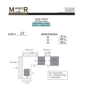 The project involved four basic floor plans: Type A-sink left, Type A-sink right, Type B-sink left (shown), and Type B-sink right.