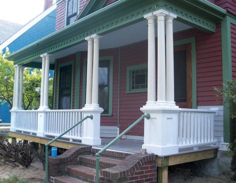 The finished colonnade.