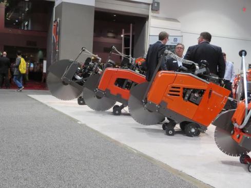 Husqvarna paving cutters—I just like the way they look when they’re all lined up like this.