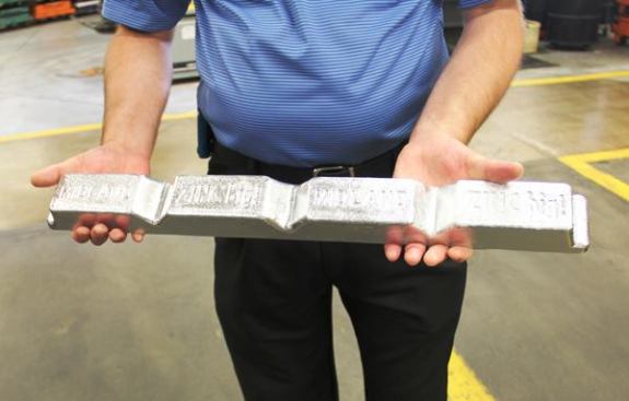 The more complex parts of the Stripmaster are made by die-casting zinc, a quick method of production that requires little in the way of machining. This zinc alloy will be melted in an 800-degree vat (
video here) with heating elements akin to those in an electric water heater and then injected into a mold.