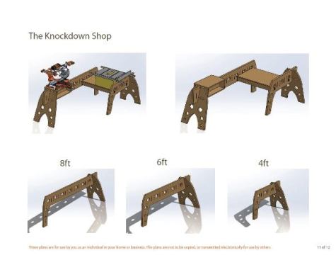 The plans consist of a 12-page PDF that sells for $10. They include detailed instructions on how to build Tri-Horses and suggestions for how they might be customized. These are the main components and one suggestion for how they might be combined.