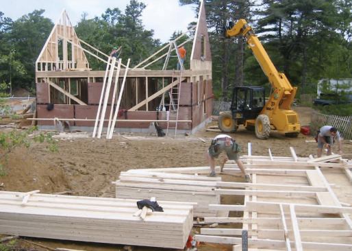 Even the rafter plumb cuts were made by the lumberyard.