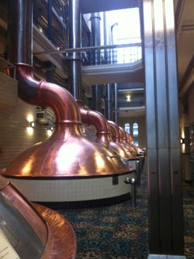 Bonus photo #2. Beer was once brewed in these giant copper kettles, which occupy a huge open space in the center of the brewhouse. The hotel rooms open onto walkways overlooking the kettles and the area is used as an event space.
