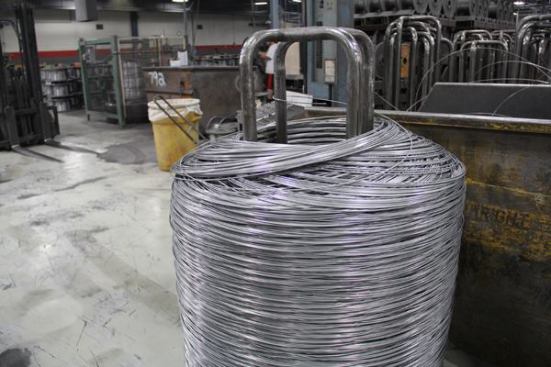 This wire has been drawn and is ready to be made into fasteners. It is not galvanized and to prevent rusting it must be processed within a matter of days.