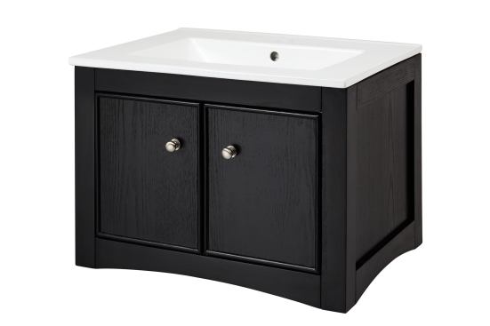 The new wall-mount vanity offers an additional modern option for this transitional collection.