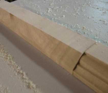 I produced the profile for the two-piece backband on the router table, first hogging off the waste wood on the table saw.