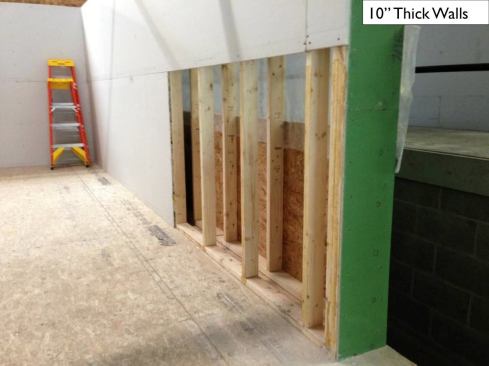 This photo provided by Peter Schneider of Efficiency Vermont shows the interior face of a double-stud VerMod wall under construction. Super-insulated construction with minimal thermal bridging gives the wall system drastically improved performance, compared with traditional house-trailer construction.