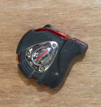 Tajima GP 16 Tape I rarely use anything larger than a 16’ tape because most trim material is no longer than that. If I need to measure a large room I’ll use a laser distance meter (more on this tool in Part 2 of the story). What I like about this particular tape is that it’s light, small, and has a very comfortable grip. The numbers are very readable and it’s easy to get the thing in and out of a pocket or pouch. The hook recesses slightly into the case, which protects it from damage – though that does mean you have to pull it out by hand to hook it onto something.