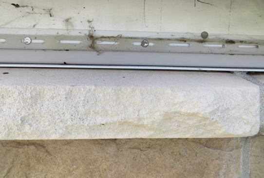 Some of the water flowed down the crack between the housewrap and the ACMV. There was no flashing here, just the vinyl starter strip.