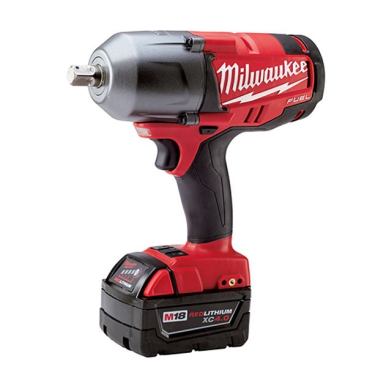 M18 FUEL1/2-inch HTIW with pin detent. A pin detent is the standard mechanism for attaching sockets—the same spring-loaded ball-bearing that is found on a socket wrench. The pin detent is designed to hold sockets firmly in place. The tool produces up to 350 ft-lbs of fastening torque in Mode 1, and up to 600 ft-lbs in Mode 2. This tool will be sold bare (2762-20) and in a two-battery kit (2762-22). Online price: two-battery kit $429; bare $219.