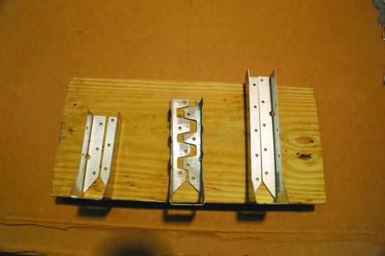 Concealed-flange hangers are designed for use at the end of a ledger.
