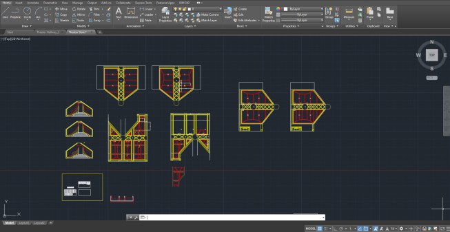 The author’s CAD workspace for the home cinema allowed a big canvas that was easy to navigate and manipulate. 