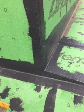 All roof transitions are also filled with a bed of fluid-applied sealant.