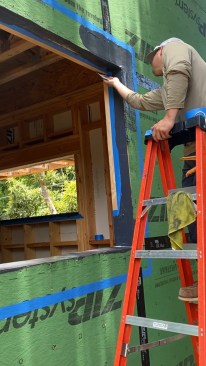 This is followed by a zig-zag pass, which is smoothed into a continuous bed covering all the surfaces of the rough opening. 