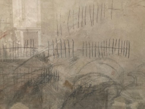 In one area, the author found a series of tic marks, which he speculates was Michelangelo’s way of keeping track of his time so he could get paid by the Medici family.