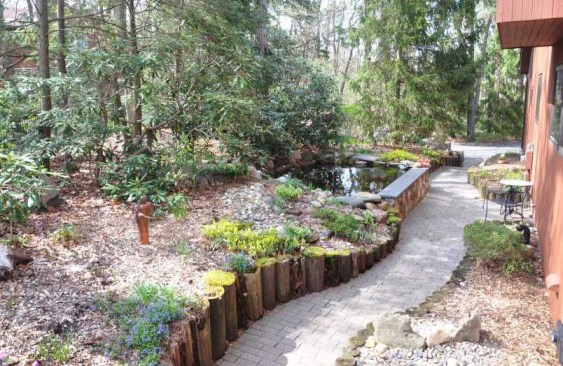 ... and walkways had settled, leaving depressions where water would puddle.
