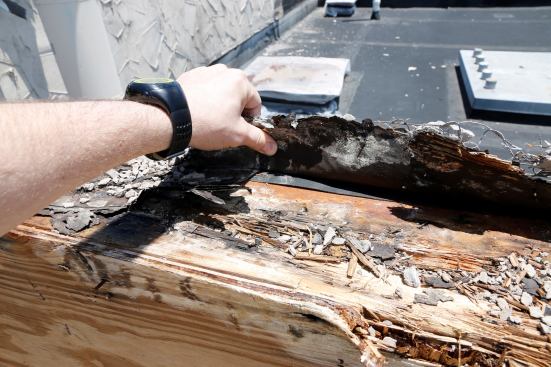 Tar Paper under the Stucco’d parapet cap