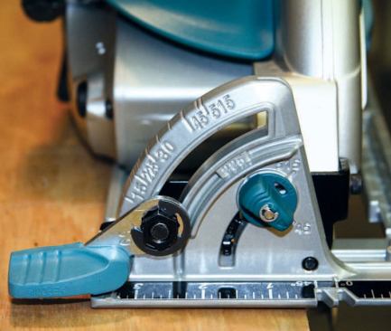 The numbers on Makitas bevel gauge are to the right of the marks they correspond to, which makes it easy to set the wrong angle.