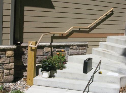 A wooden rail before replacement