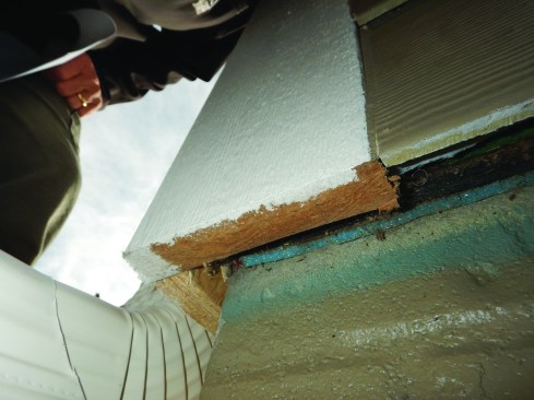 Exposed edges near the base of a wall particularly need to be primed to protect them from water that runs down the face or that splashes up.