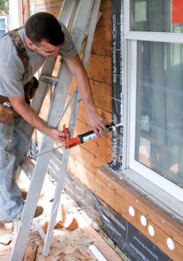 New cedar sill extensions were applied to the sills.