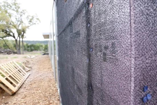 Close up picture of the foam that covers the Aluma Flash then&nbsp;Cedar Breather&nbsp;by Benjamin Obdyke to allow a gap behind the metal siding.