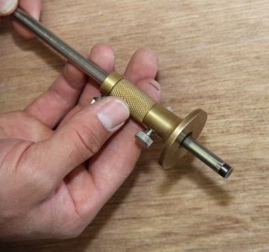 Tite-Mark Marking Gauge This gauge isn’t used for running trim, but it comes in handy when we’re building millwork. It’s my go-to tool when I need to make precise repetitive marks. The micro-adjust feature allow me to dial in settings that are dead-on. The circular tip scores the wood with a micro-fine line that can be used to start a chisel or handsaw cut. I bought this gauge while building mortise and tenon doors for my garage. I fell in love with it and now it lives in my everyday bag.