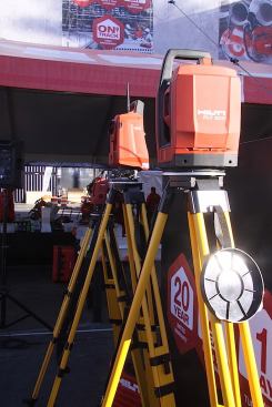 Advanced layout systems were a big feature at the show. Hilti showed off their PLT 300, which is a layout system designed to be operated by one person. The system comes with a tablet with a 7-in. display that is permanently connected wirelessly to the unit.