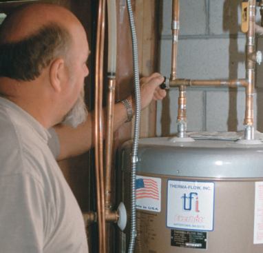 An operating temperature of 120° to 140°F permits use of a standard water heater to supply the fancoil unit. Slower passage of air over a larger than conventional coil surface enables higher coil-to-air heat transfer. Because of the lower temperatures, all ductwork must be completely insulated to retain operating efficiency.