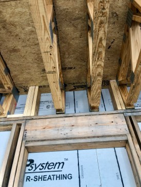 When defining the joist layout, the author’s team works off the centerlines of headers and hallways to ensure there’s room for can lights.