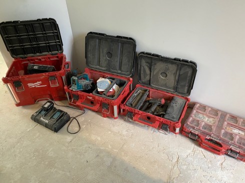 The reality of stackable tool boxes is that they need to be spread around the jobsite for the contents to be accessible.