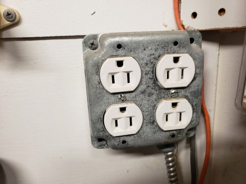 There’s a quad outlet at the rear of the trailer so when the back door is open I have easy access to a plug for powering my table saw, chop saw, router or any other corded tools I may need.